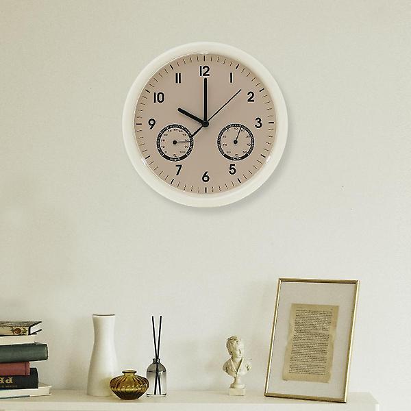  아날로그 온습도측정 벽시계 개업 집들이 심플벽시계