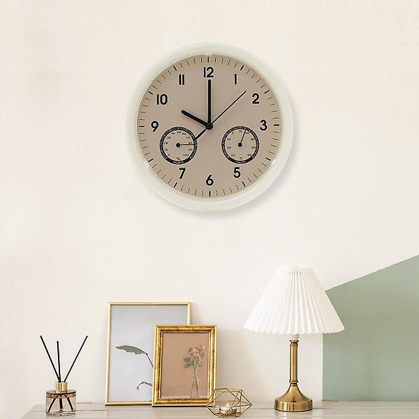  아날로그 온습도측정 벽시계 개업 집들이 심플벽시계