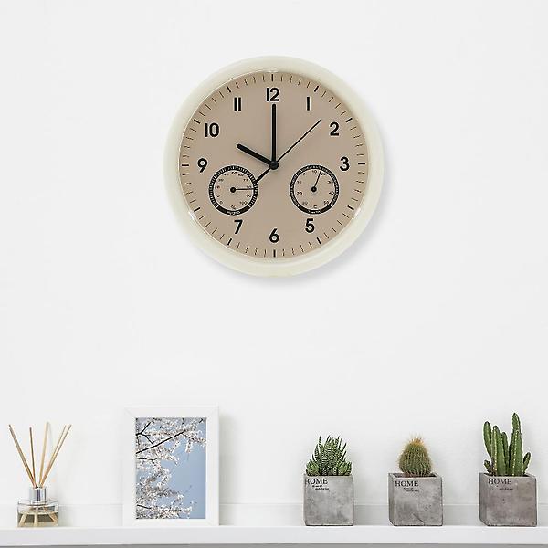  아날로그 온습도측정 벽시계 개업 집들이 심플벽시계