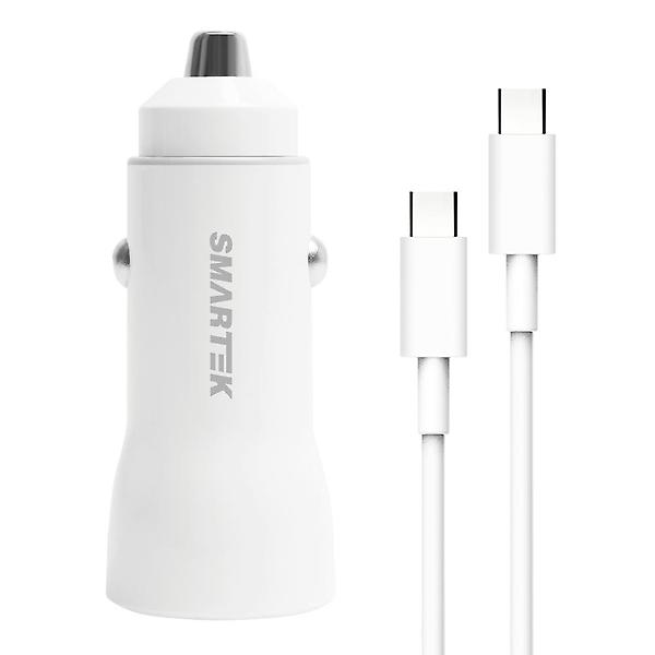  스마텍 2포트 차량용 고속충전기+C타입케이블 SCC-PD20CT (38W/PD/QC/시거잭)