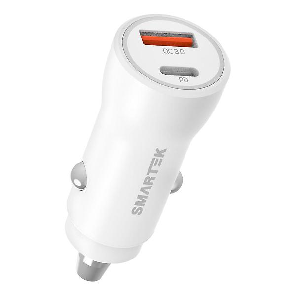  스마텍 2포트 차량용 고속충전기+C타입케이블 SCC-PD20CT (38W/PD/QC/시거잭)
