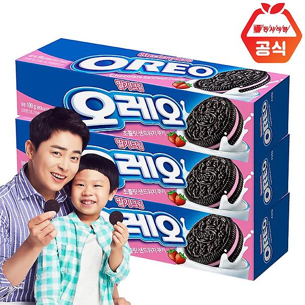  동서 오레오 쿠키 딸기크림 100g x3개
