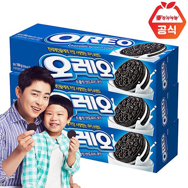 동서 오레오 쿠키 화이트크림 100g x3개