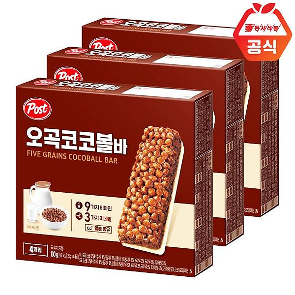  포스트 시리얼바 오곡코코볼바 100g x3개