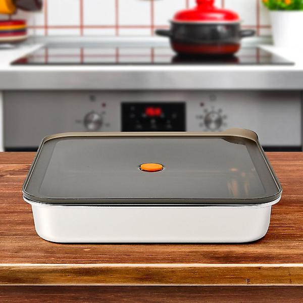  [온프레시] 락킹 정사각 스텐 밀폐용기 2.5L 반찬통