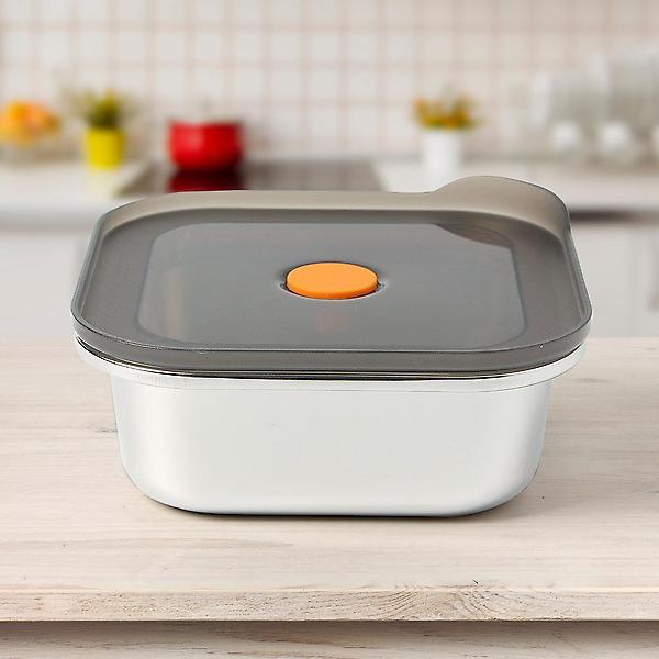  [온프레시] 락킹 정사각 스텐 밀폐용기 납작 반찬통