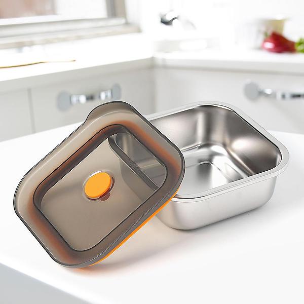  [온프레시] 락킹 정사각 스텐 밀폐용기 납작 반찬통