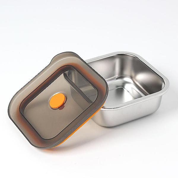  [온프레시] 락킹 정사각 스텐 밀폐용기 납작 반찬통