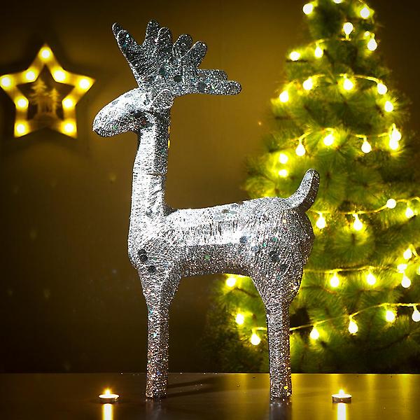 [도매토피아/LED반짝이 실버 크리스마스] LED반짝이 실버 크리스마스 대형 사슴장식(70cm)