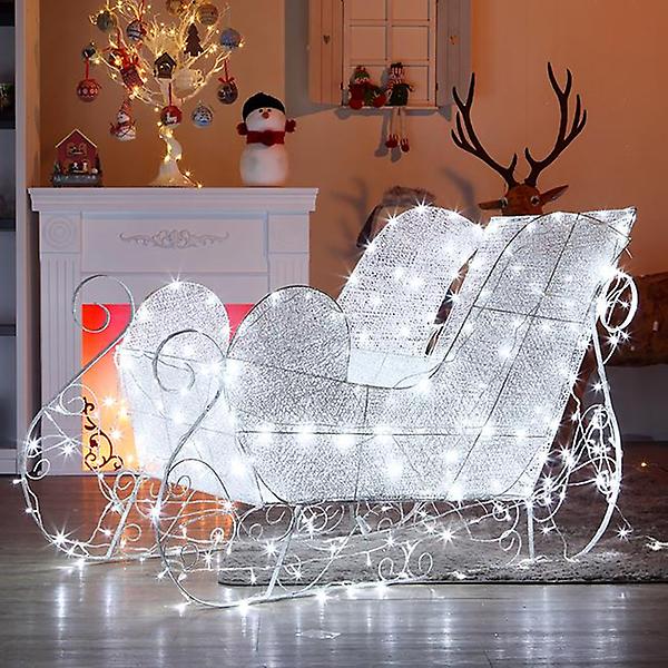 [도매토피아/LED 화이트 전구장식 사슴] LED 화이트 전구장식 사슴썰매/대형 크리스마스장식