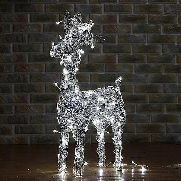[도매토피아/50cm LED 실버 반짝이] 50cm LED 실버 반짝이 크리스마스 대형 사슴장식