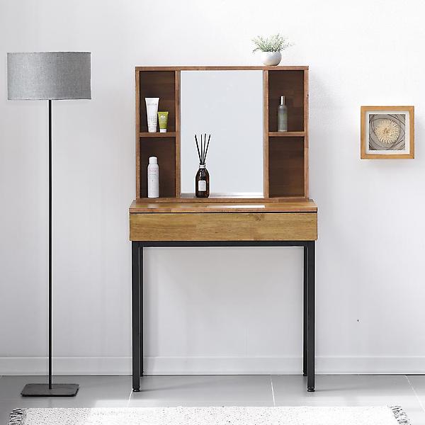  아이앤 레시안 원목 수납거울 800 화장대 AP