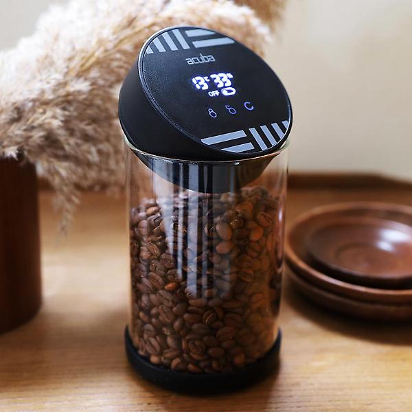 [아쿠바/KOKO00001] 아쿠바 디지털 진공 밀폐용기 1350ml 커피 원두 보관통 캐니스터