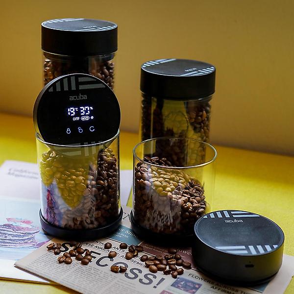 [아쿠바/KOKO00001] 아쿠바 디지털 진공 밀폐용기 1350ml 커피 원두 보관통 캐니스터