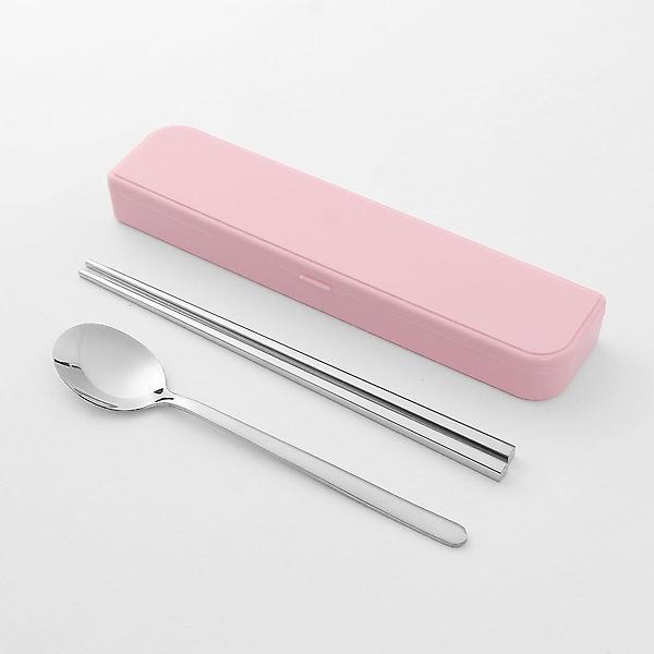  파스텔 휴대용 수저세트(핑크)