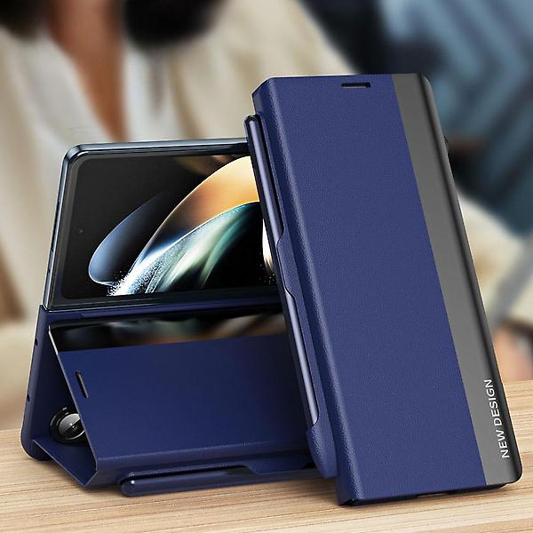  갤럭시 z폴드4 스틸 펜수납 플립 레더 스탠딩 케이스