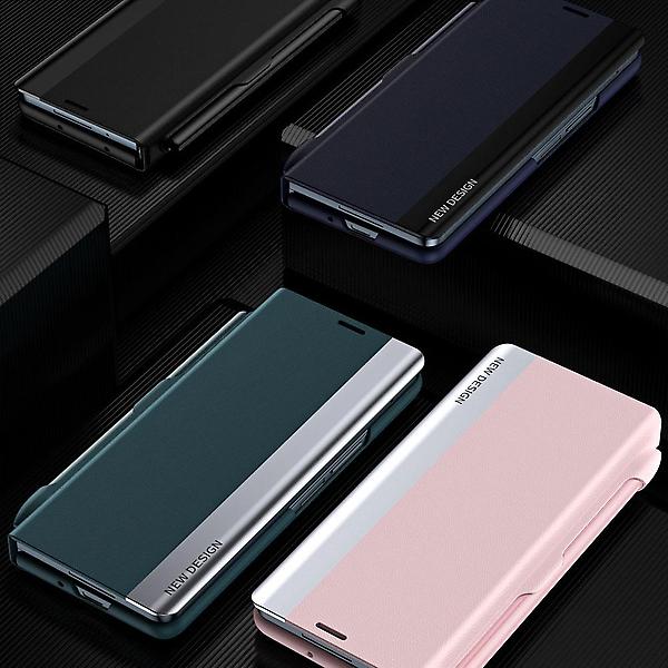  갤럭시 z폴드4 스틸 펜수납 플립 레더 스탠딩 케이스