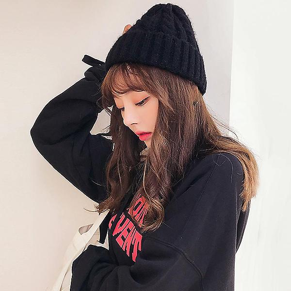  겨울 꽈배기 니트 모자(블랙)