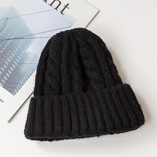  겨울 꽈배기 니트 모자(블랙)