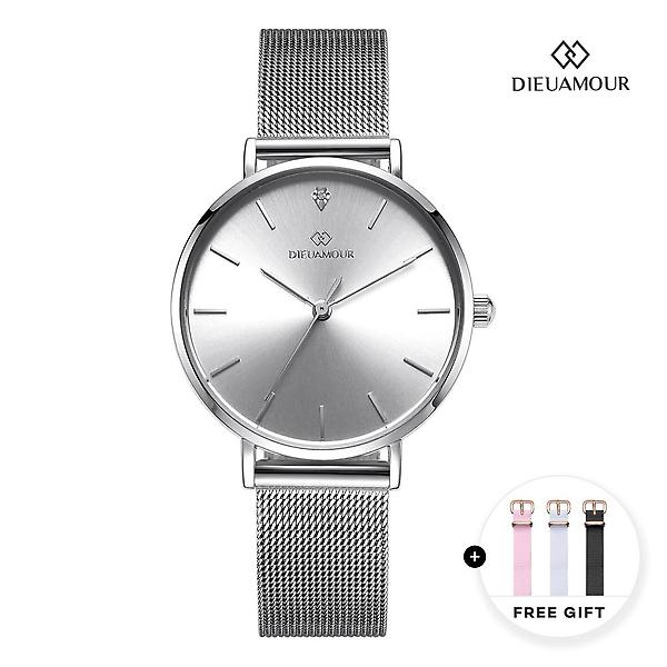  디유아모르 여성 메쉬밴드시계 DAW3301MS-SW 다이아몬드 시계
