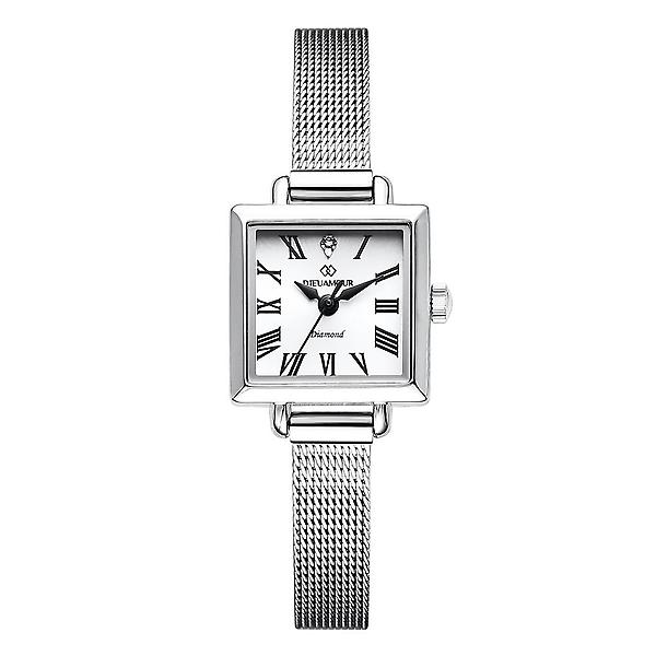[디유아모르/BWI-00001] 디유아모르 여성 메쉬밴드시계 DAW6102MS-SW 다이아몬드 시계