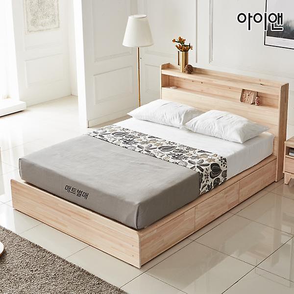  아이앤 편백 LED멀티수납헤드 퀸 침대 NM
