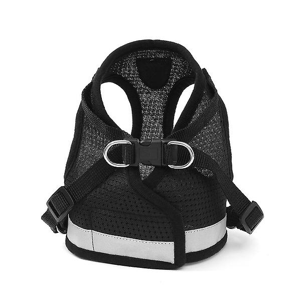  세이프 빛반사 강아지 하네스+리드줄 세트(L) (블랙)