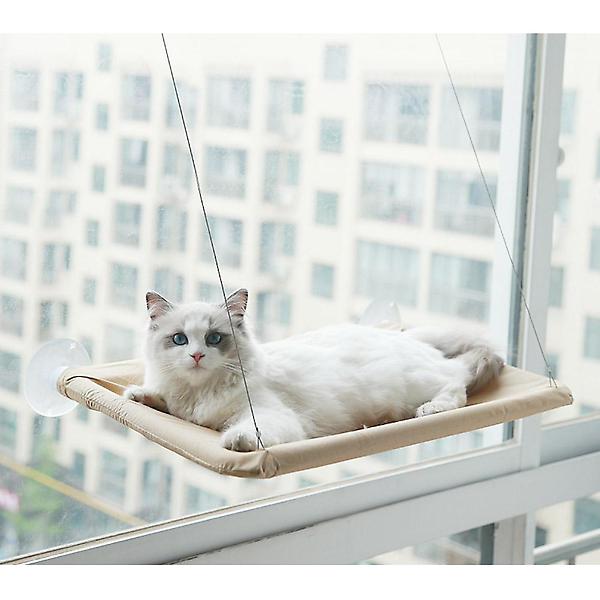  공간활용 고양이 윈도우 해먹(베이지)