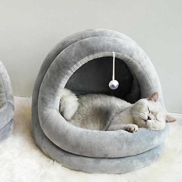 [도매토피아/마이펫 고양이 쿠션] 마이펫 고양이 쿠션방석 동굴하우스(42x40cm) (그레이)