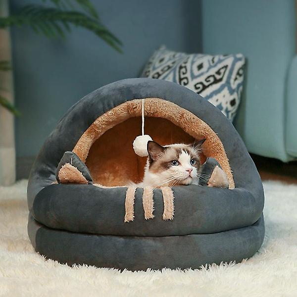 [도매토피아/러브펫 고양이 쿠션방석 동굴] 러브펫 고양이 쿠션방석 동굴하우스(50cm) (그레이)