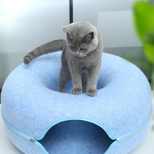  고양이 도넛 터널 숨숨집(50cm) (블루)