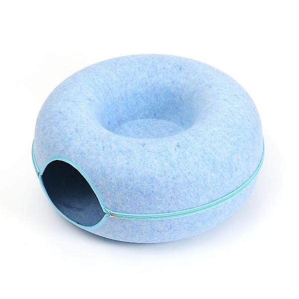 [펫피디아/TREE-00001] 고양이 도넛 터널 숨숨집(50cm) (블루)