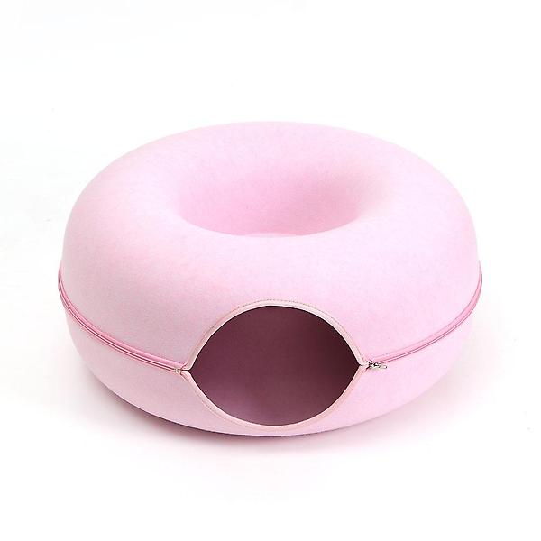 [펫피디아/TREE-00001] 고양이 도넛 터널 숨숨집(60cm) (핑크)