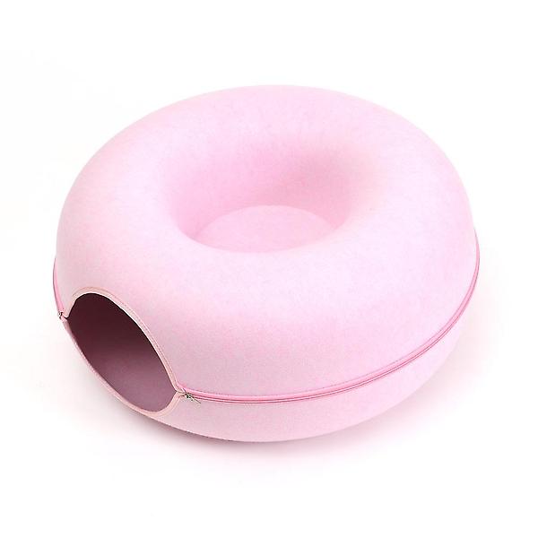 [펫피디아/TREE-00001] 고양이 도넛 터널 숨숨집(60cm) (핑크)
