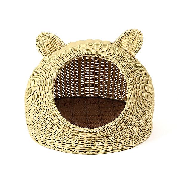  고양이 라탄패턴 숨숨집(47cm)