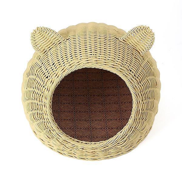  고양이 라탄패턴 숨숨집(47cm)