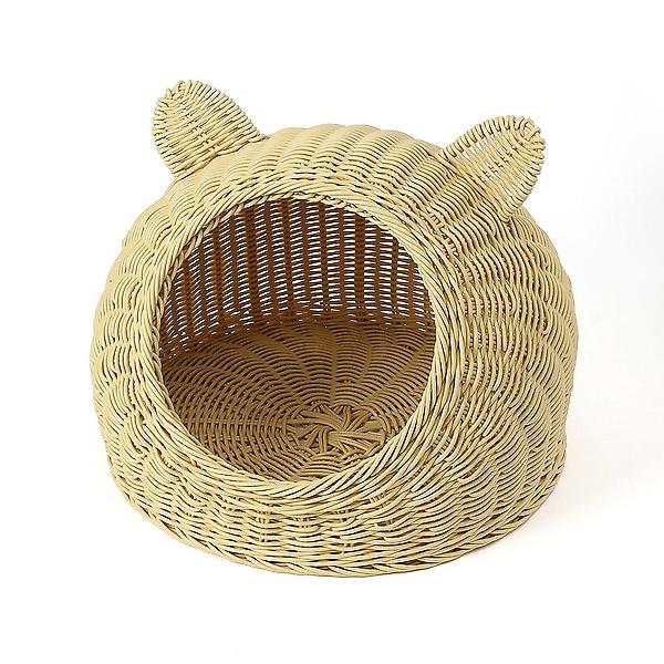  고양이 라탄패턴 숨숨집(47cm)