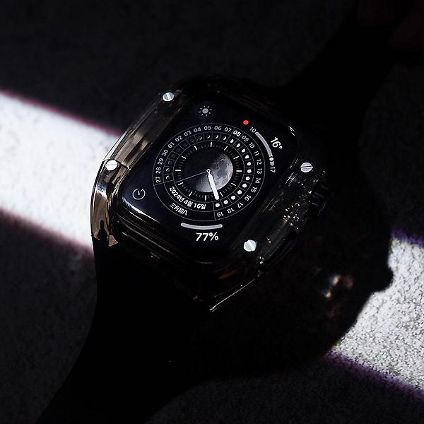  애플워치4 일체형 투명 스트랩 애차드밀 줄질 44mm