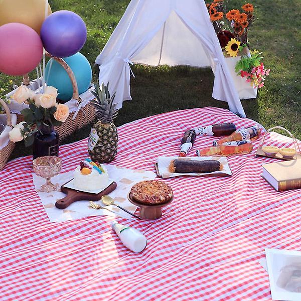  비비드 체크 방수 돗자리 비치 휴대용 피크닉 매트