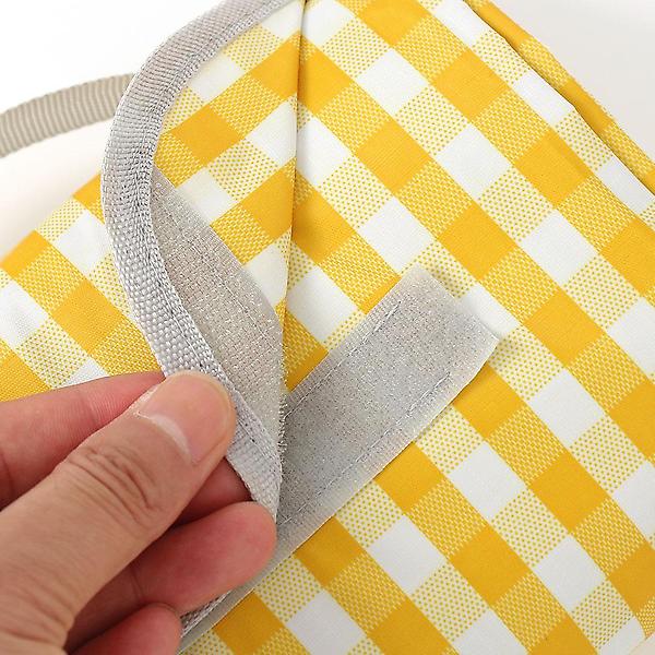  비비드 체크 방수 돗자리 휴대용 피크닉 매트 옐로