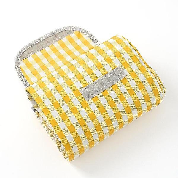  비비드 체크 방수 돗자리 휴대용 피크닉 매트 옐로