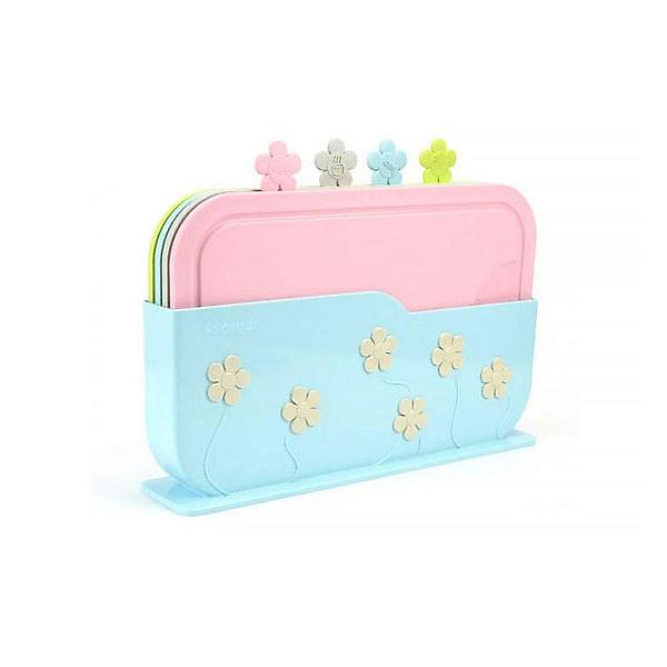  가정용 플라워4색도마세트 파스텔도마