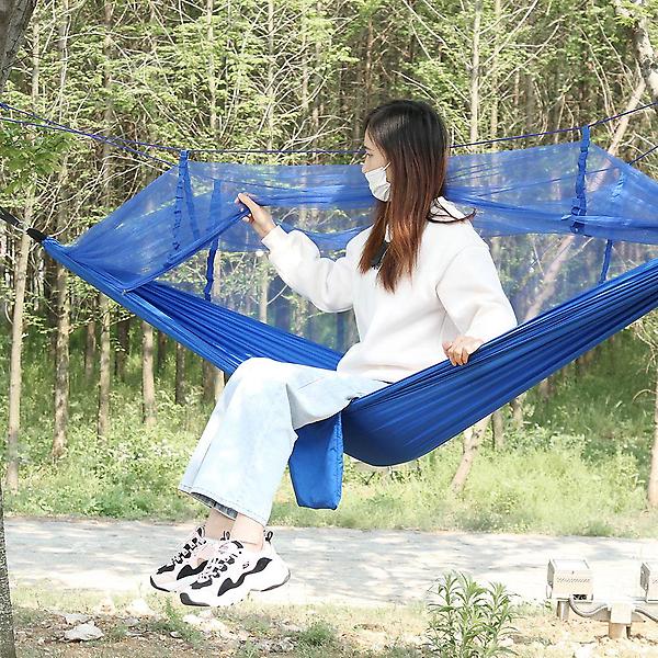  공중쉘터 캠핑 모기장 해먹(블루) 경량 해먹침대