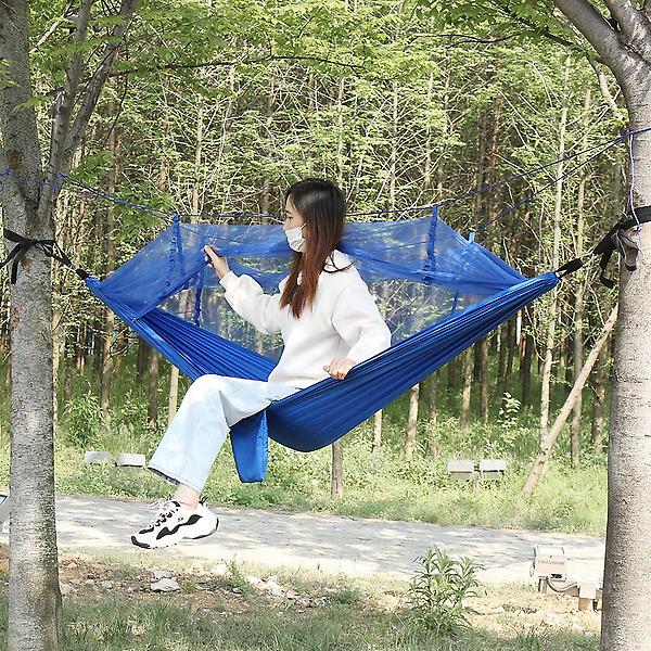  공중쉘터 캠핑 모기장 해먹(블루) 경량 해먹침대