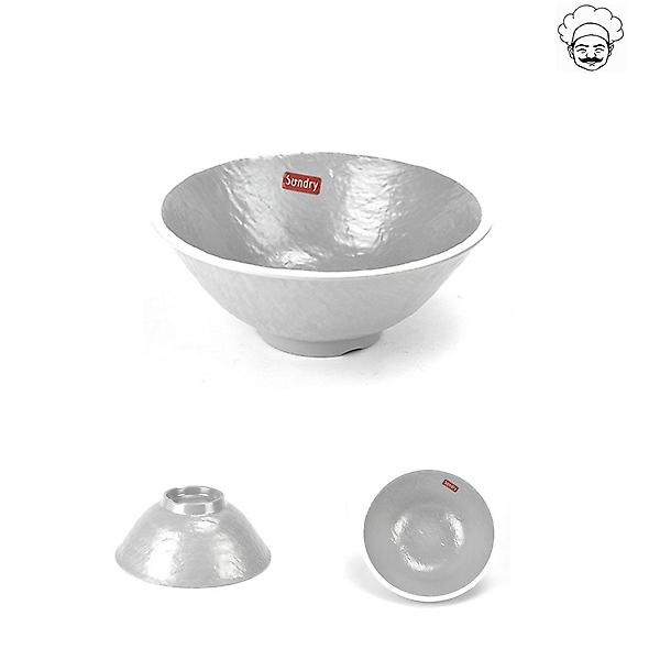  로코 그레이 원형굽볼 멜라민그릇 5호