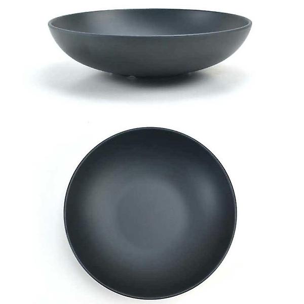  블랙 멜라민 대접 디저트 샐러드 그릇 21.9x5.5cm 9호