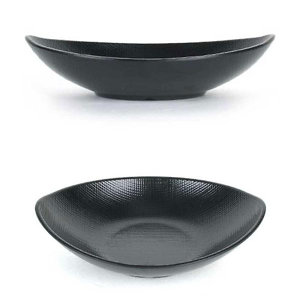  블랙 멜라민 샐러드접시 후식그릇 22.2x17.5cm 3호
