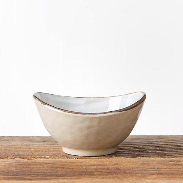  이천도자기 미색꽃 타원볼 4호 18.8cm 그릇 식기