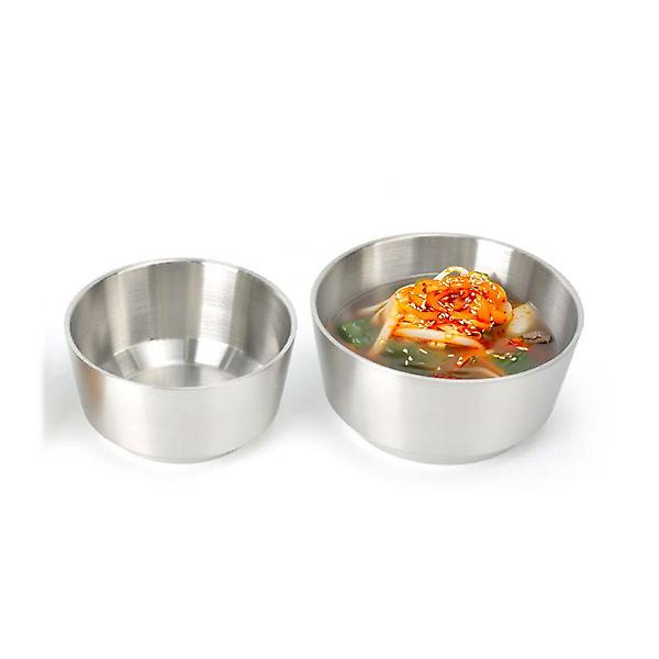  샤틴무광 스텐 이중 국그릇 탕기