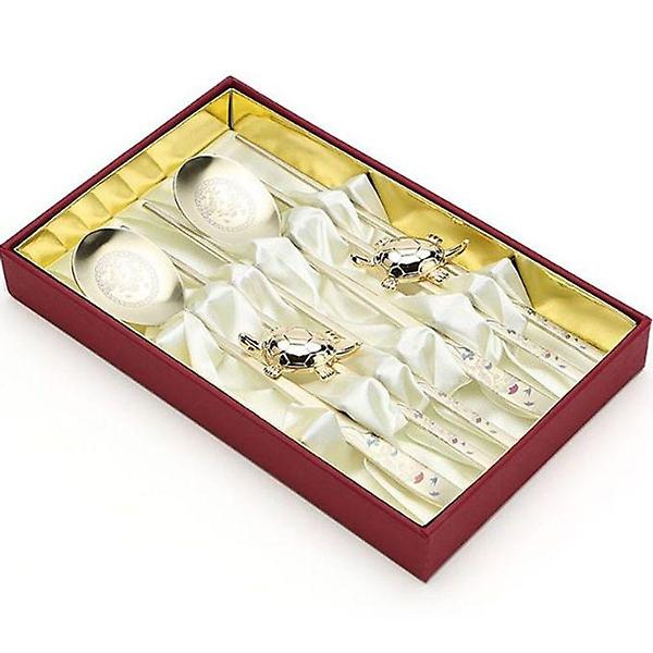  수저 세트 숟가락 젓가락 저분 수저 받침 포함 십장생